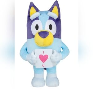 NEW Gemmy Bluey Plush 21.5” Greeter W/ I Heart “love” You Sign Easter  Gift